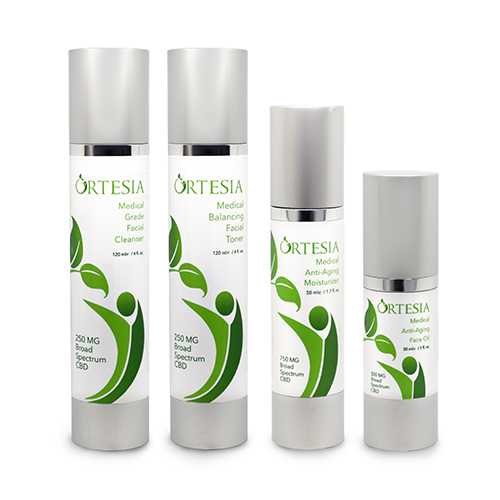 Ortesia Facial Cleanser, Facial Toner, Moisturizer, Face Oil